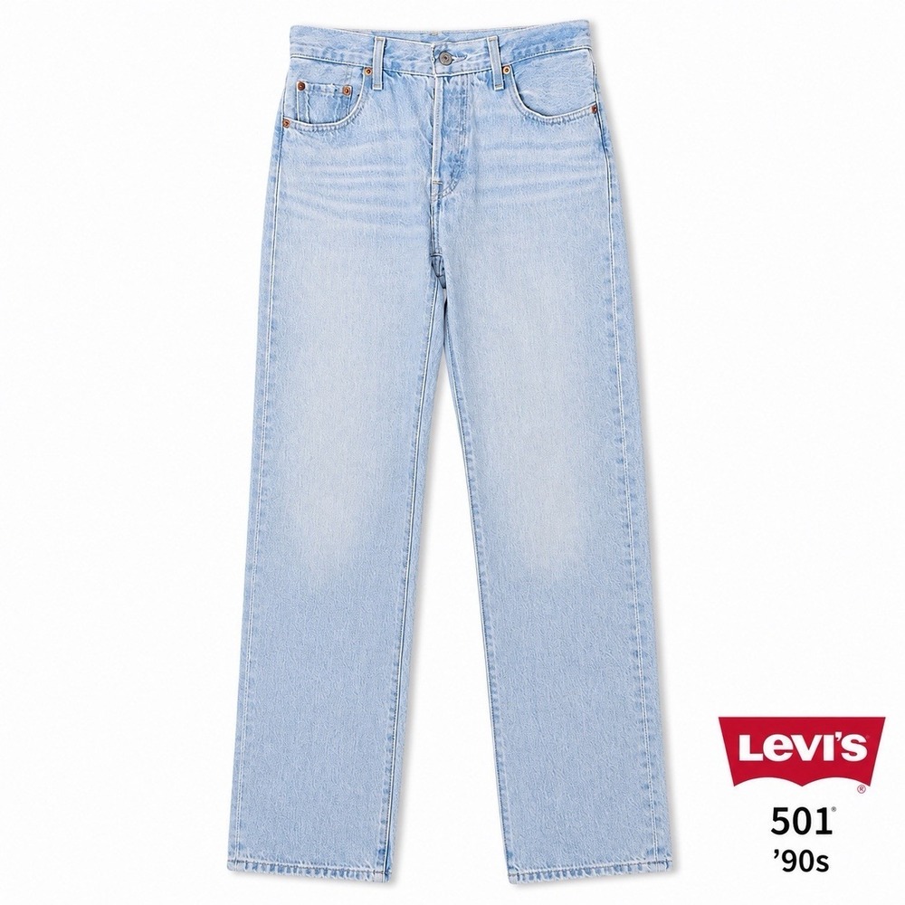Levi's Premium 501 '90s Jeans Women's 24/30 Light Wash Straight Leg Denim Pants - Picture 2 of 15